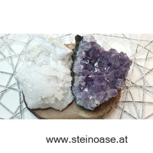 Set Reinigen & Aufladen mit Amethyst + Schneequarz